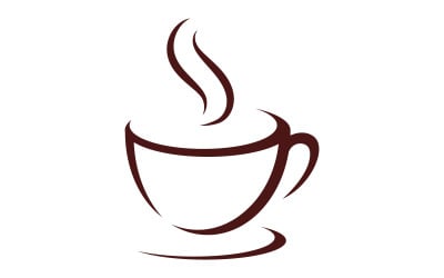 Taza de café Logo cafetería vector icono diseño V5