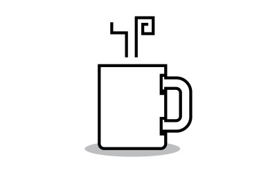 Taza de café Logo cafetería vector icono diseño V6