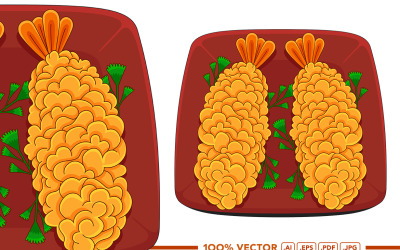 Tempura Vector in Flat Design Style