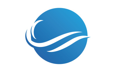 Vector de logotipo de onda azul. diseño de plantilla de ilustración de onda de agua V16