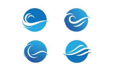 Vetor de logotipo de onda azul. design de modelo de ilustração de onda de água V20