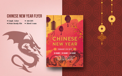 Ano novo lunar / Folheto de festa de ano novo chinês