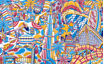 Dubai City Landmark - vektorillustration
