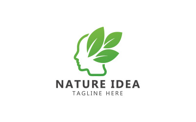 Grünes Ideen-Logo. Natur-Idee-Logo-Vorlage