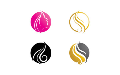 Haarfrau und Gesichtslogo und -symbole V20