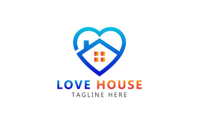 Haus-Liebe-Logo. Lieblingshaus-Logo-Vorlage