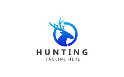 Logotipo da cara de veado. Modelo de logotipo de caça