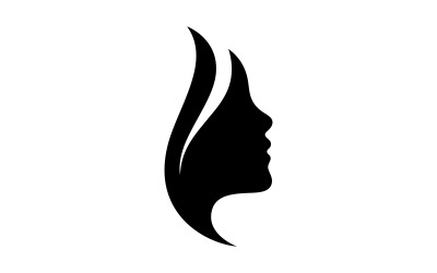 Saçlı kadın ve yüz logosu ve sembolleri V4