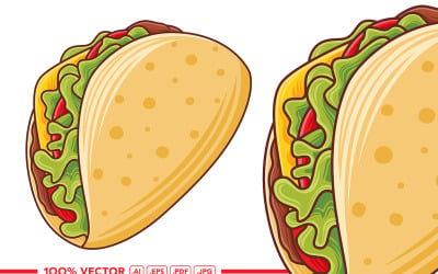 Vecteur de tacos dans un style design plat
