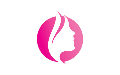 Włosy kobiety i twarz logo i symbole V11