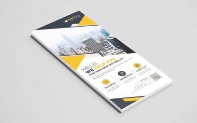 Abstract Shapes Corporate DL Flyer Rack Card Design Template Layout