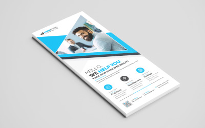Corporate DL Flyer Rack Card Design Template Layout con forme astratte