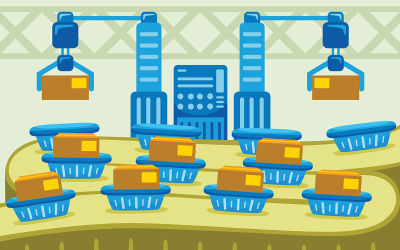 工厂自动化行业矢量图