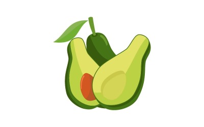 Avokado frukt logotyp mall