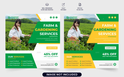 Cartel del servicio de paisajismo y agricultura.