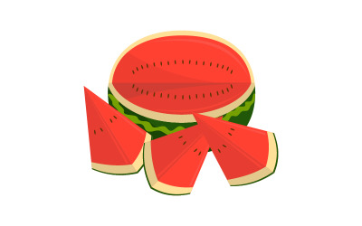 Création de logo de morceaux de fruits pastèque