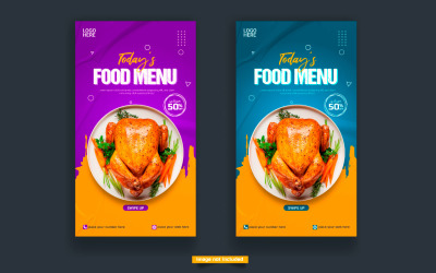 Food menu and restaurant instagram and story template  design  concept