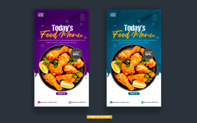 Food menu and restaurant instagram and story template design  idea