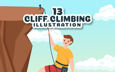 13 Illustrazione di arrampicata sulla scogliera