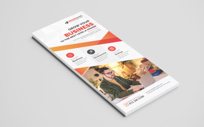 Orange Corporate DL Flyer, Rack Card Template Design pro reklamu a víceúčelové použití