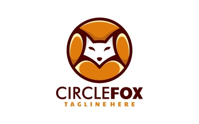 Proste logo maskotki Circle Fox