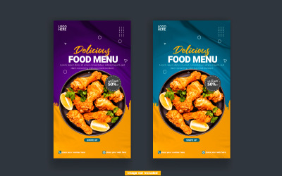 Vector Matmeny och restaurang instagram och berättelsemall