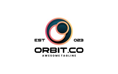 Estilo de logotipo de arte de linha de órbita