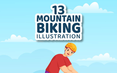 13 Иллюстрация катания на горных велосипедах