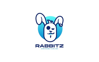 Logo mascotte semplice coniglio 2