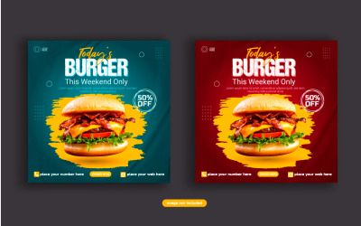 Vactor Food Sociala medier post banner reklam rabatt försäljning erbjudande mall design