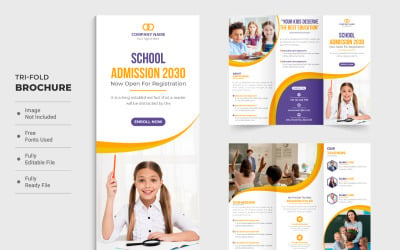 Academic trifold brochure design vector