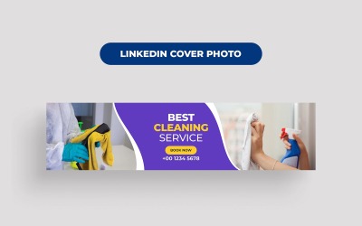 Capa do LinkedIn do serviço de limpeza