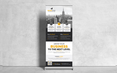 Einfaches minimalistisches Roll-Up-Banner für Unternehmen, X-Banner, Standee-Vorlage für Unternehmen und Mehrzweck