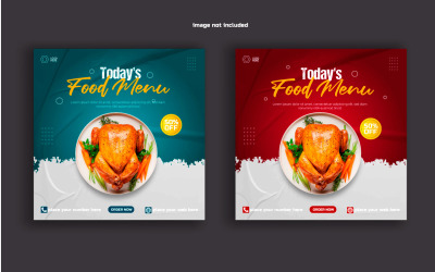 Fast Food közösségi média post banner élelmiszer eladó ajánlat sablon tervezési koncepció