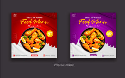 Fast Food Social media postbanner voedselverkoop aanbieding sjabloon ontwerpidee