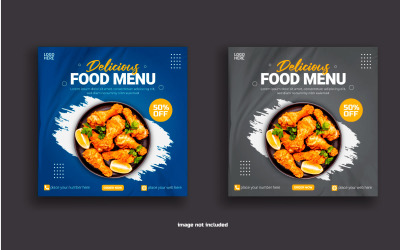 Food Social media post banner food sale oferta plantilla vector diseño