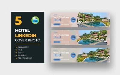 LinkedIn-Titelbildpaket für moderne Hotels