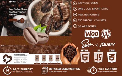 Coffa - Tema WooCommerce de WordPress para cafetería y cafetería