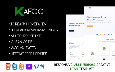 Kafoo – Reszponzív többcélú kreatív sablon