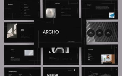 Archo minimalistische architectuur PowerPoint-sjabloon