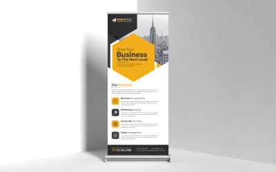 Banner de enrolar criativo de negócios corporativos, banner em X, standee, layout de design de modelo de banner pull up