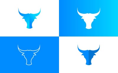 Insieme dell&amp;#39;illustrazione di vettore di logo dell&amp;#39;icona variopinta del toro