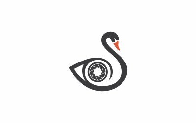 Kamera-Schwan-abstrakte Logo-Vorlage