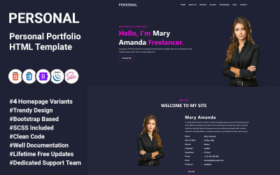 Osobní – víceúčelová šablona HTML osobního portfolia