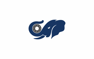 Photography Elephant Logo Template