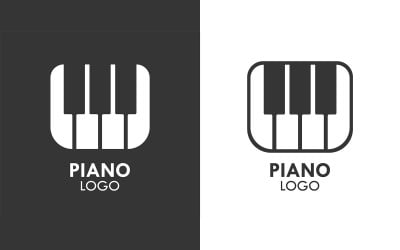 Piano Key Music Logo Vector Symbol