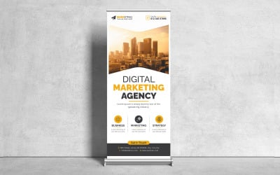 Professional Minimalist Corproate Roll Up Banner, X Banner, Standee Design for Advertising Agency