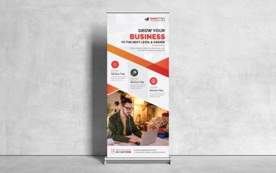 Roll Up Banner | Orange Rollup Banner, X Banner, Standee, Pull Up or Vertical Stand Banner Design