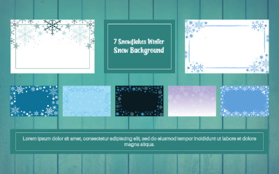 7 snöflingor vinter snö bakgrund