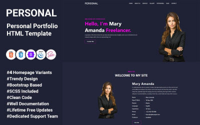 Személyes – Többcélú személyes portfólió HTML-sablonja